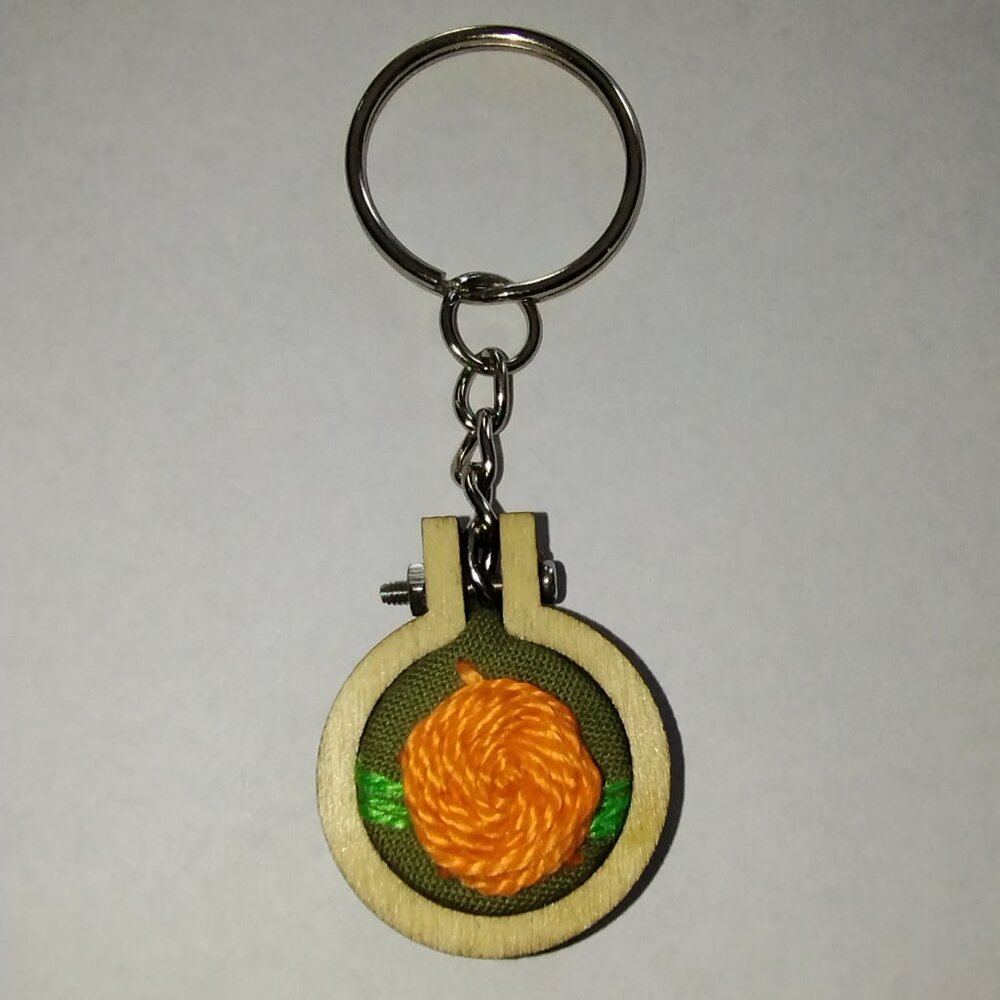 Rose Embroidery Keychain